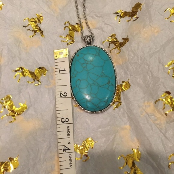 Long Turquoise Necklace set - Picture 4 of 6